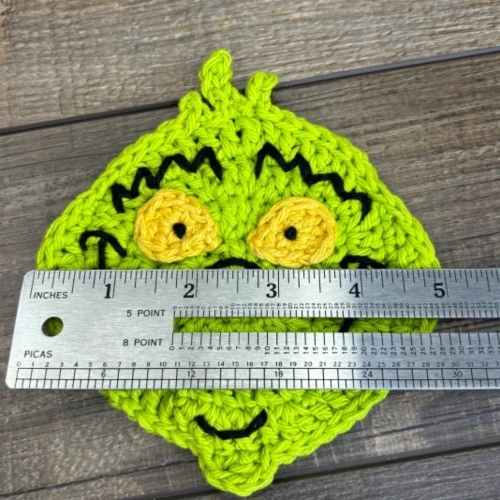 Grinch Coasters Christmas Holiday Handcrafted Crochet by Seller Cotton‎